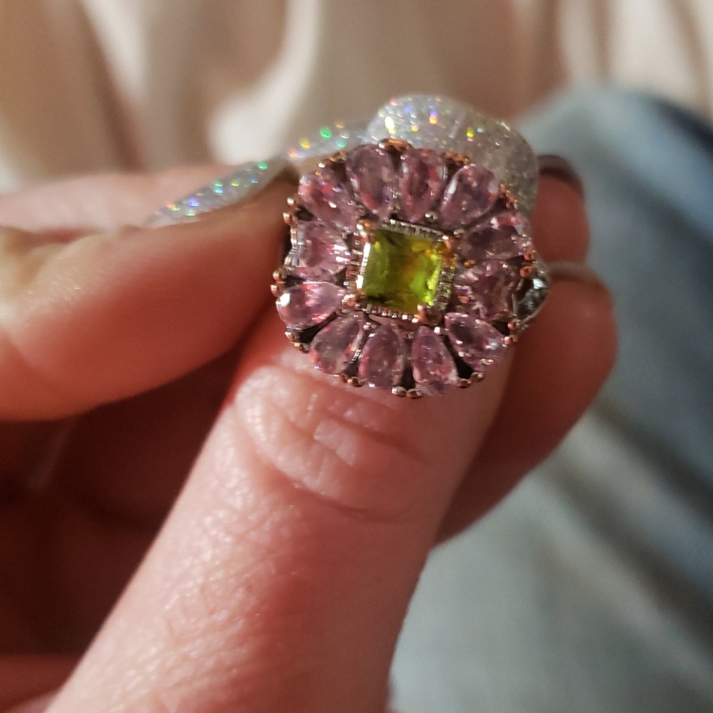 Pink stone custume jewelry ring